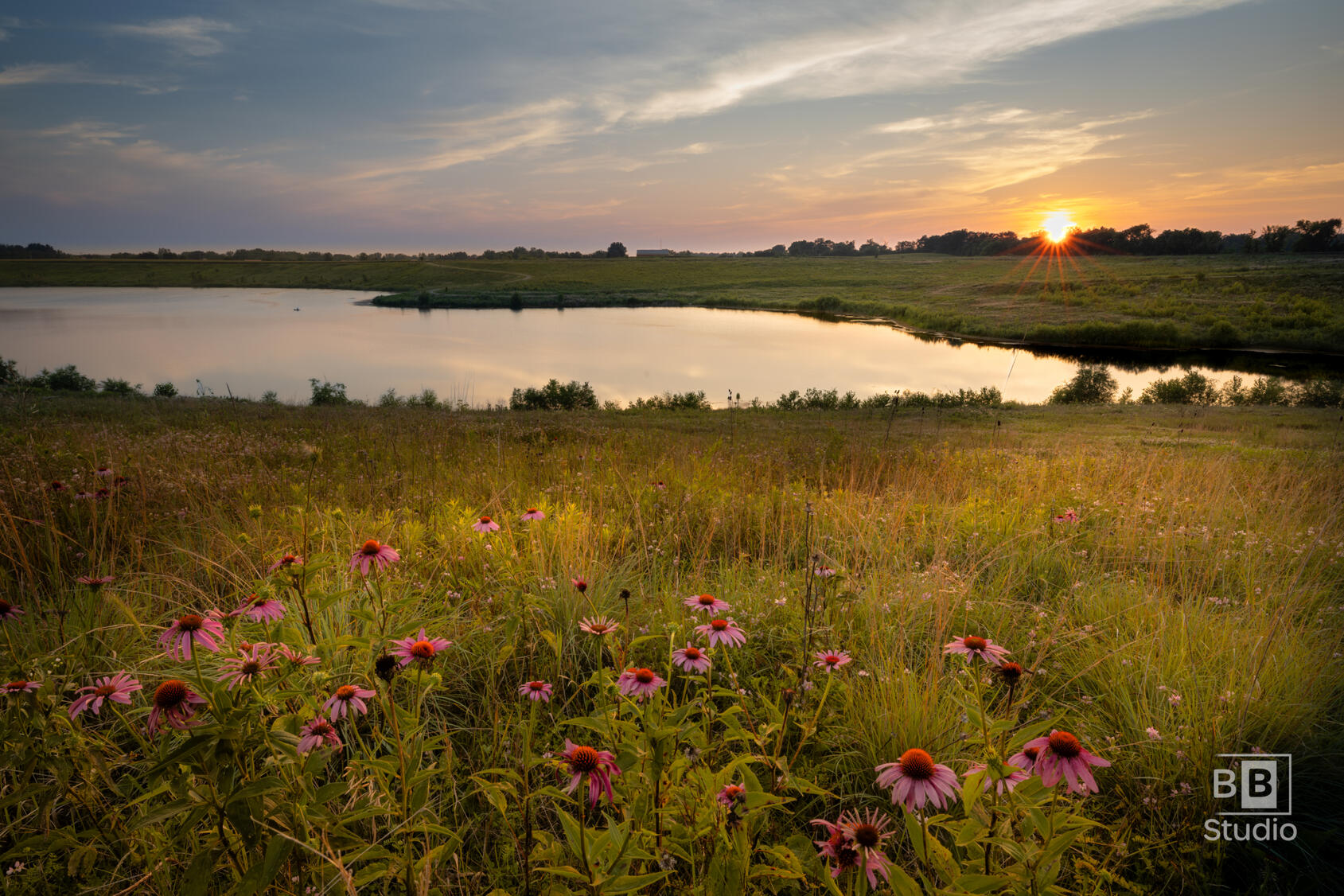McHenry County Photography Sunset over Cary Lake in McHenry County Illinois